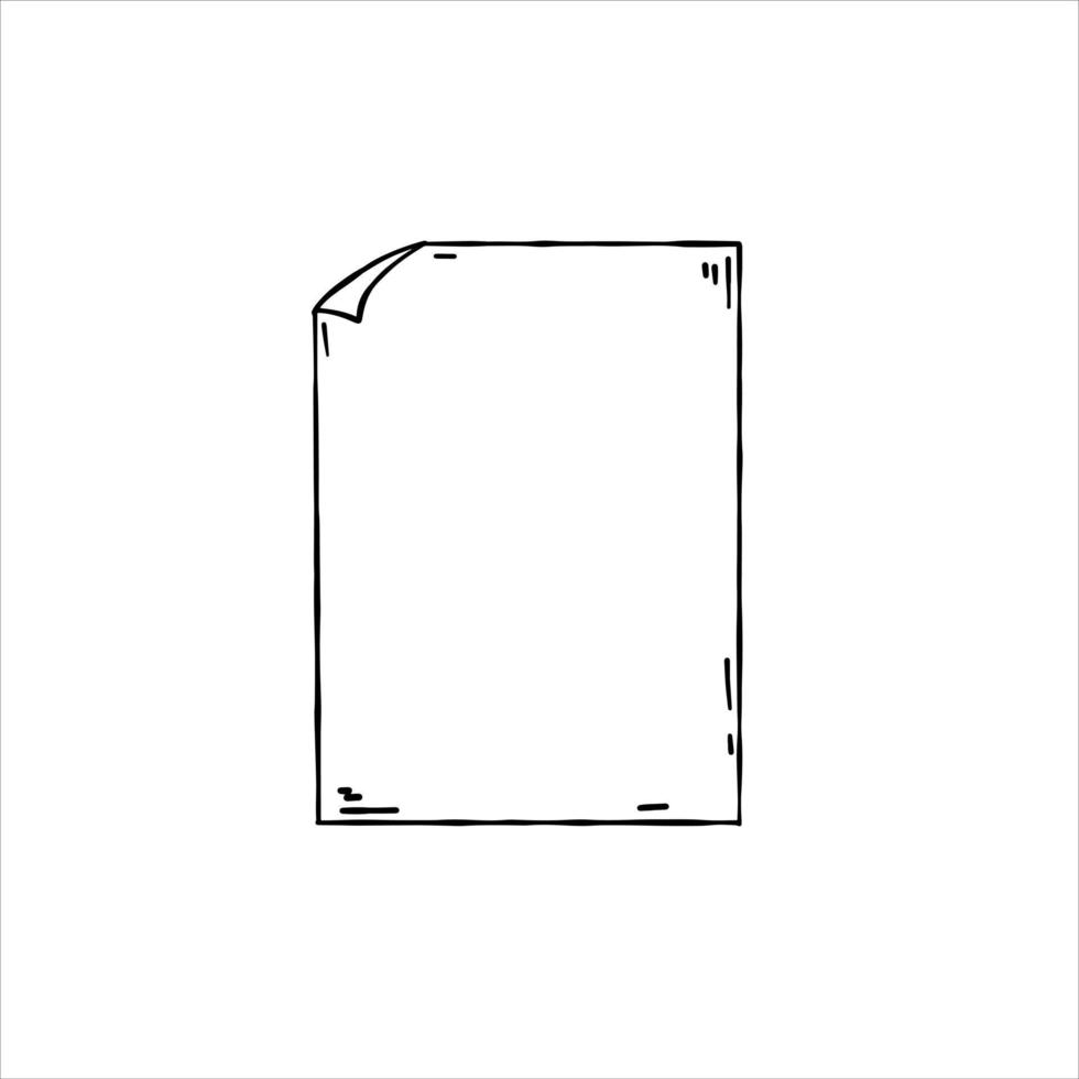 Blank sheet of paper. Page from a notebook and notebook for notes with copy space. Sketch hand drawn illustration vector