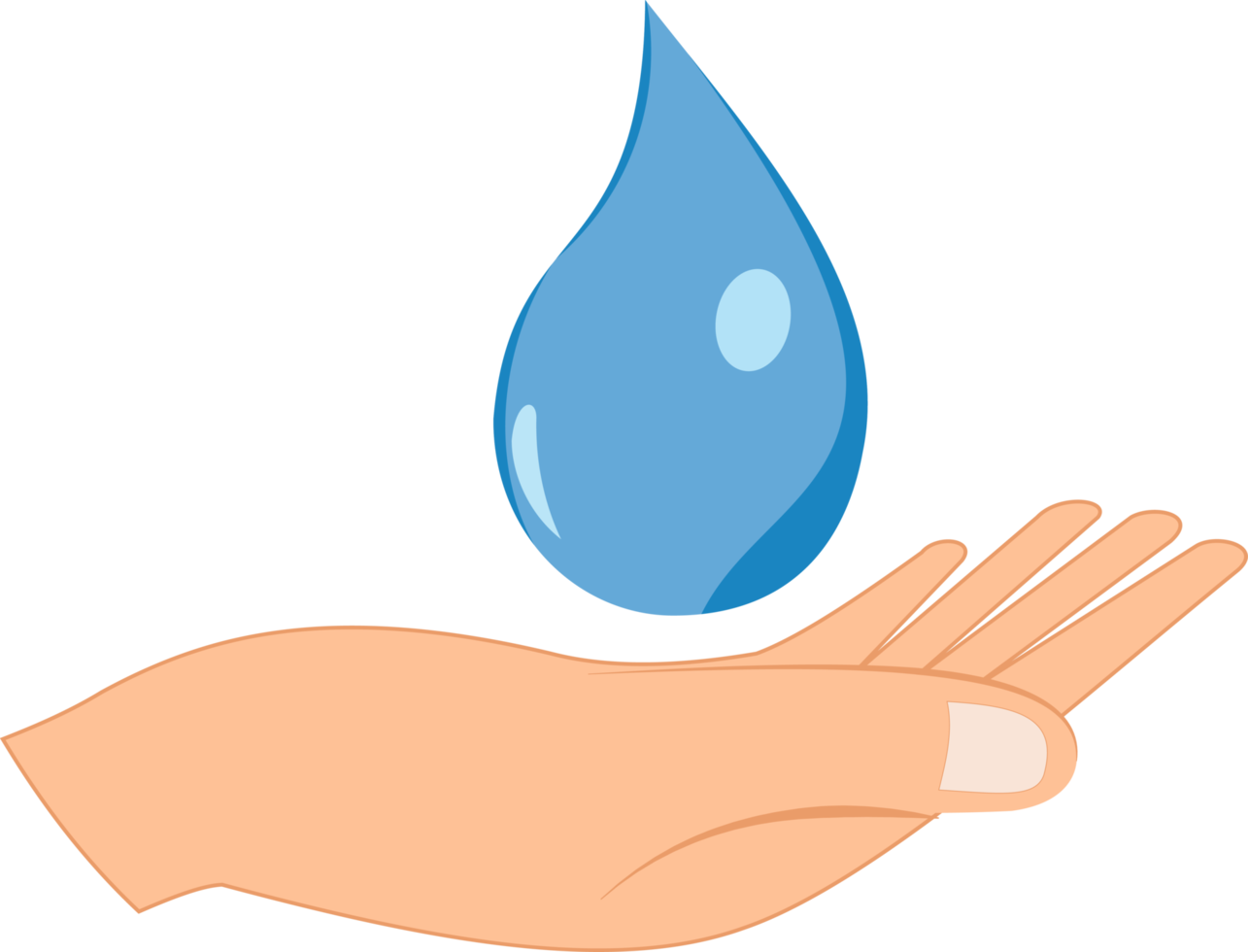 illustration hands holding dripping water. palms catch water droplets. International water day. water saving concept. save the earth concept png