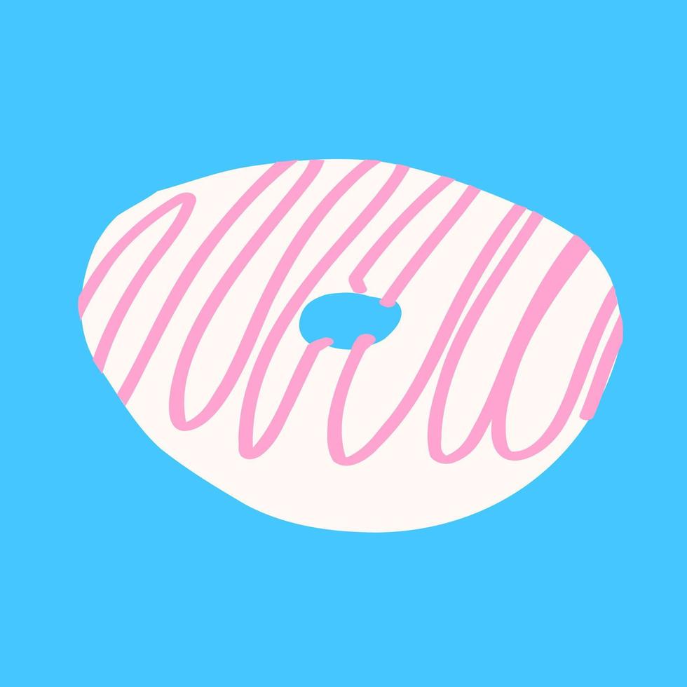 donut en estilo de dibujos animados. ilustración vectorial aislada sobre fondo azul. vector