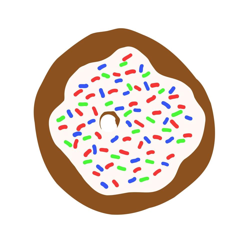 Donut in cartoon style. Vector illustration isolated on white background.