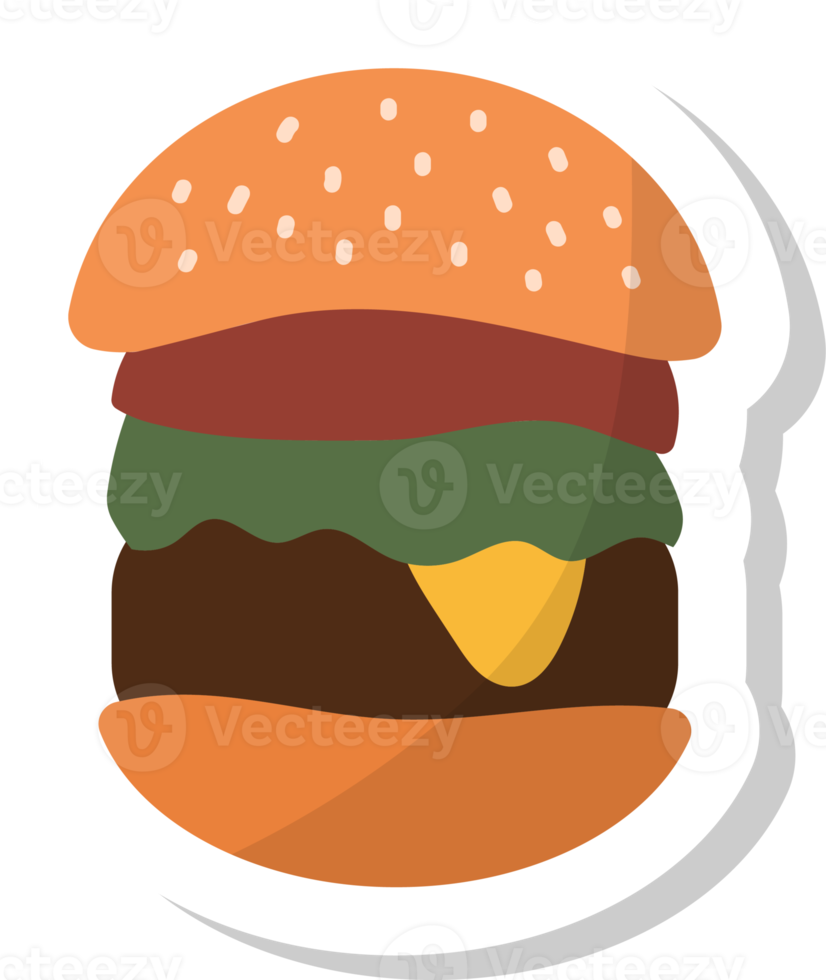 hamburger, burger icon, fast food stickers. png