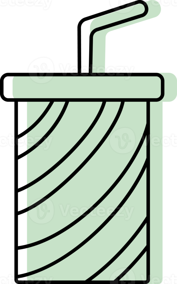 juice glass icon green color and thin black line, drinks icon. png
