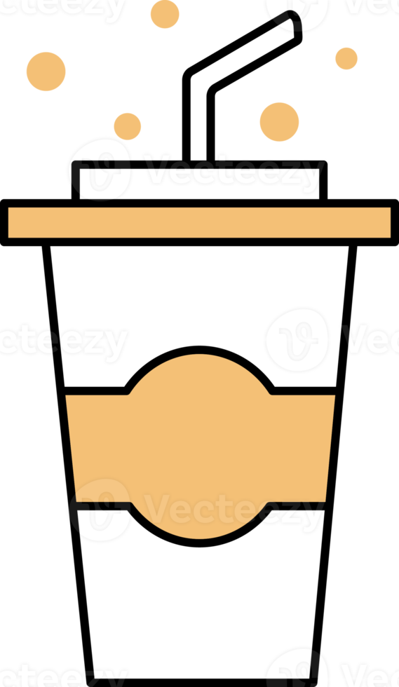 Plastik Tasse Symbol, Getränke durch dünn schwarz Linie. png