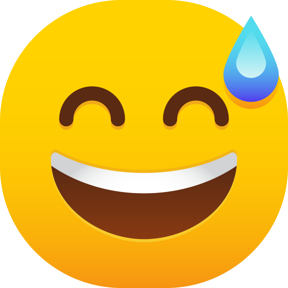 ghignante viso con sudore emoticon png