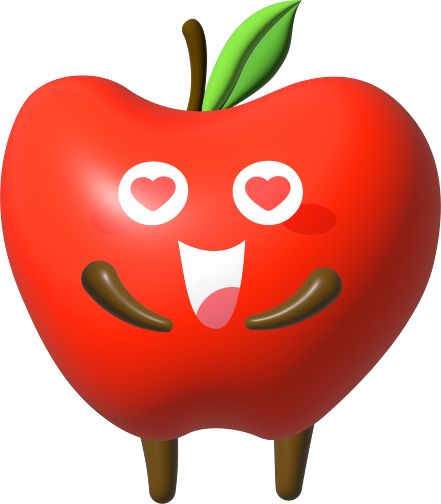 Apple 3D Cartoon Character png