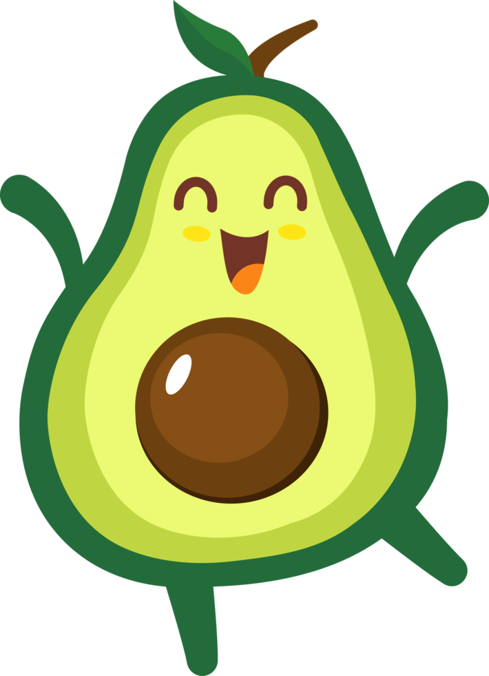 Avocado Cartoon Character png