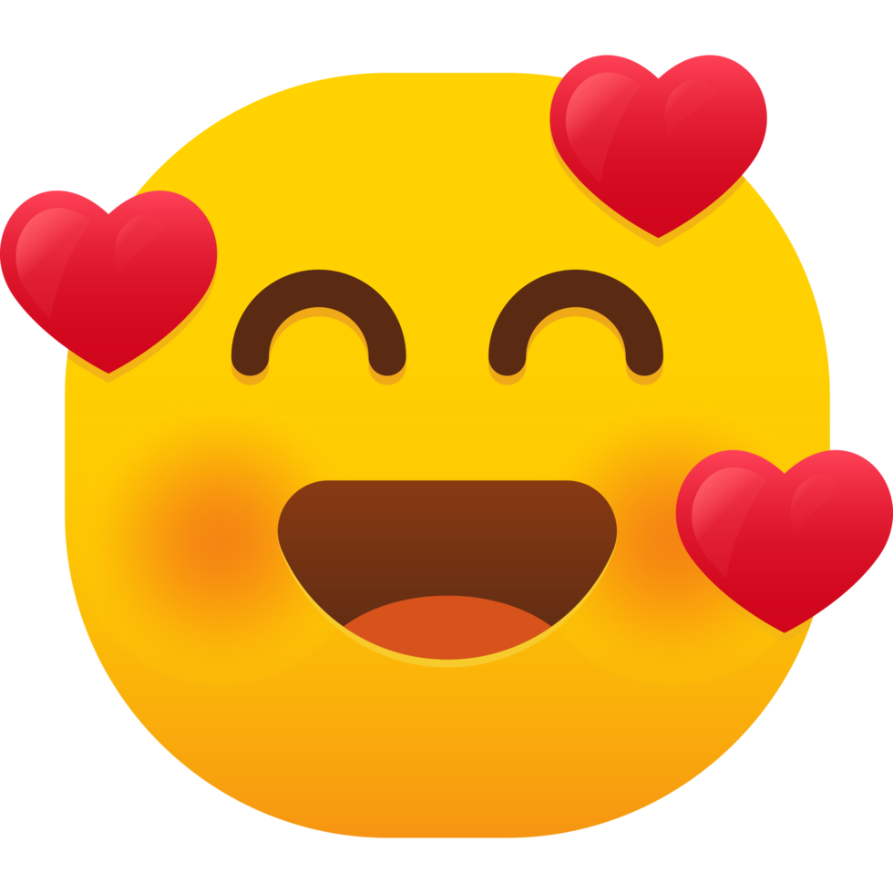 smiling face with hearts emoticon png