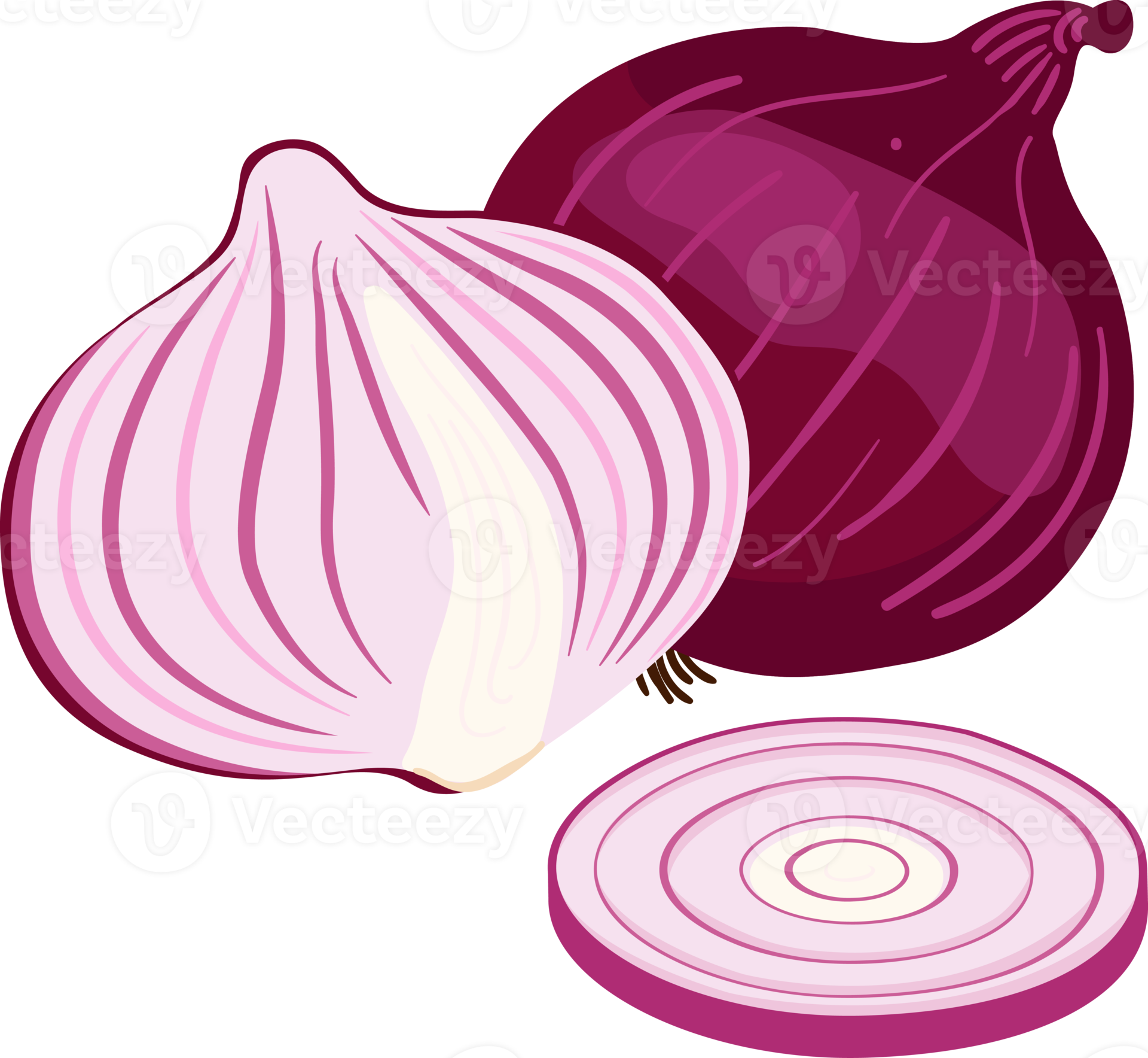 Red Onions and Yellow Onions illustration element 19782551 PNG
