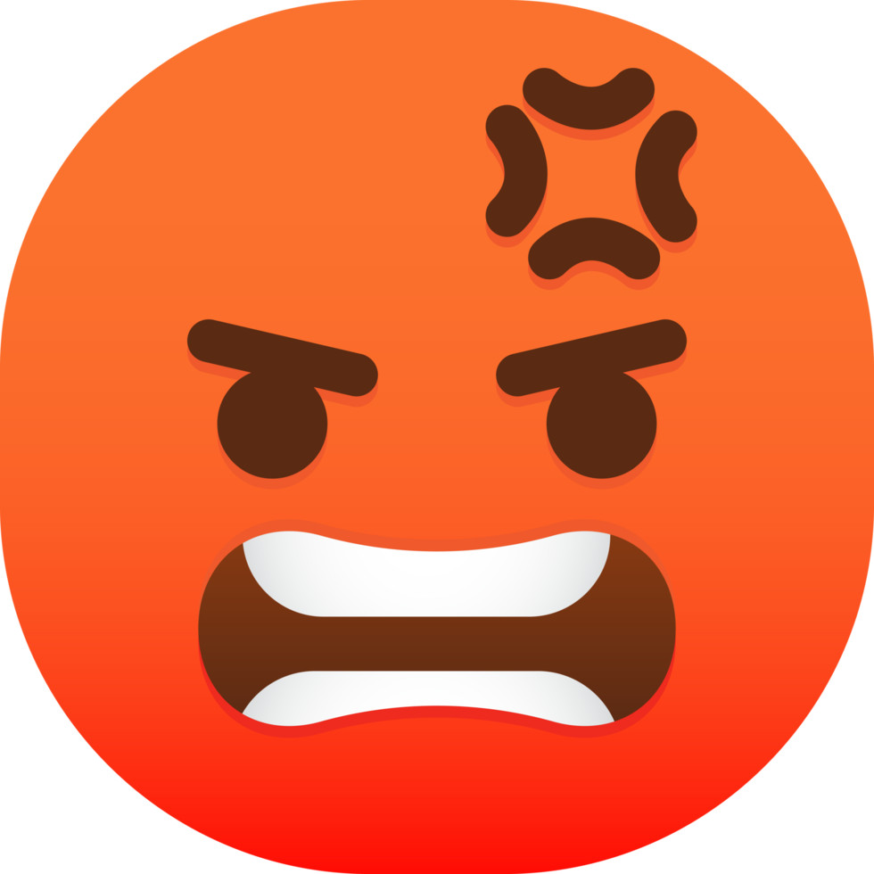 Angry red face emoticon png