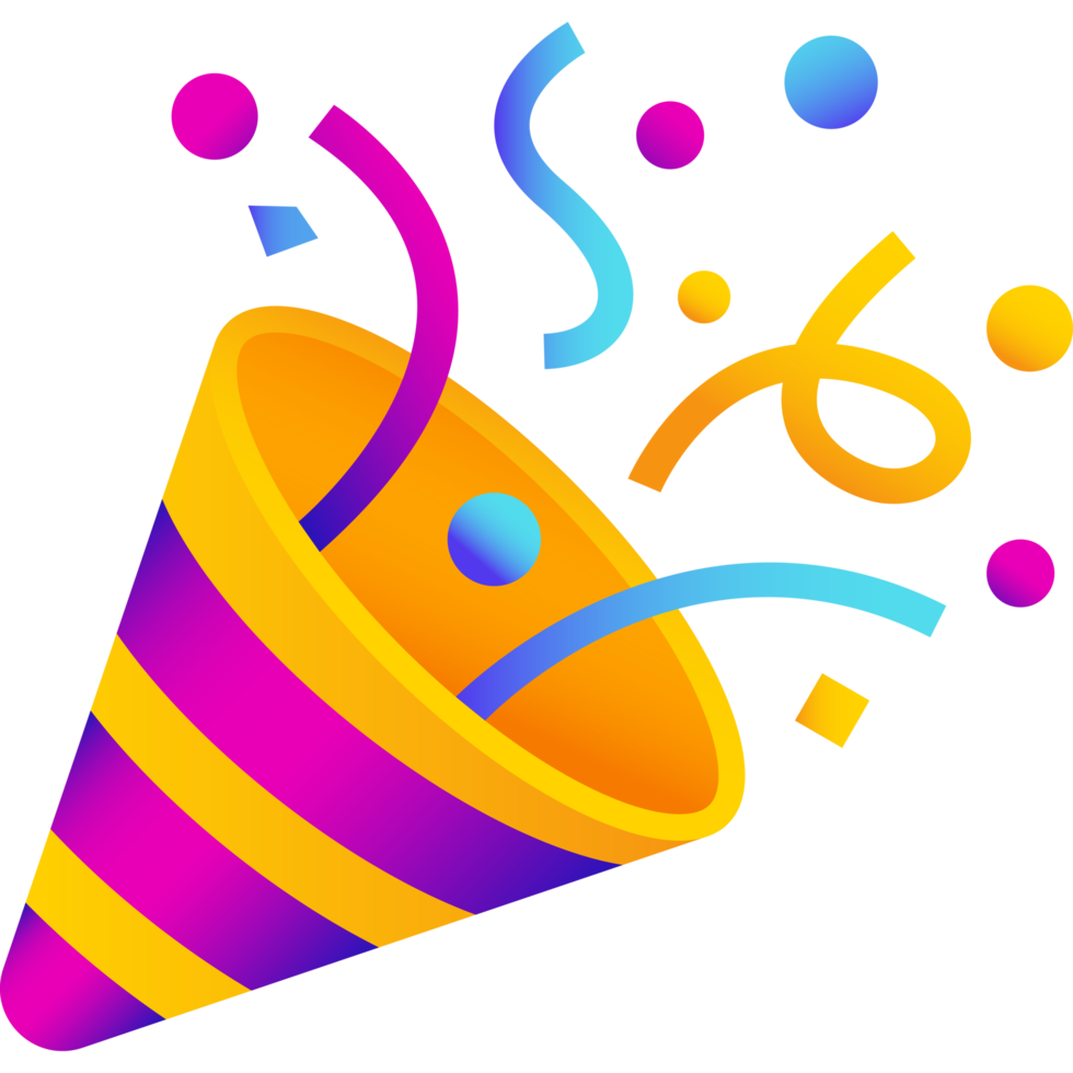 Party popper emoticon png