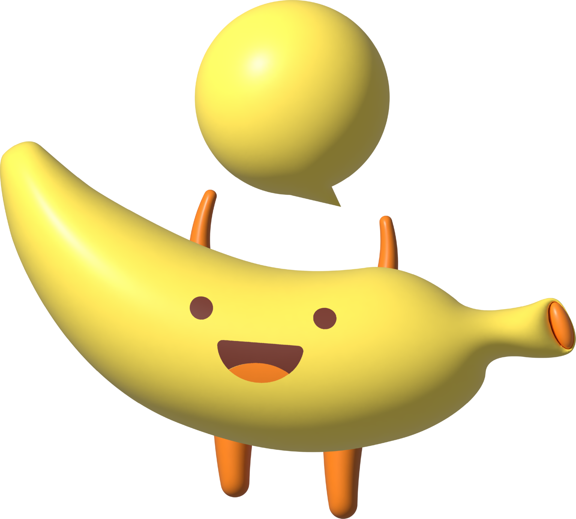 3D Banana Cartoon Character 19782596 PNG