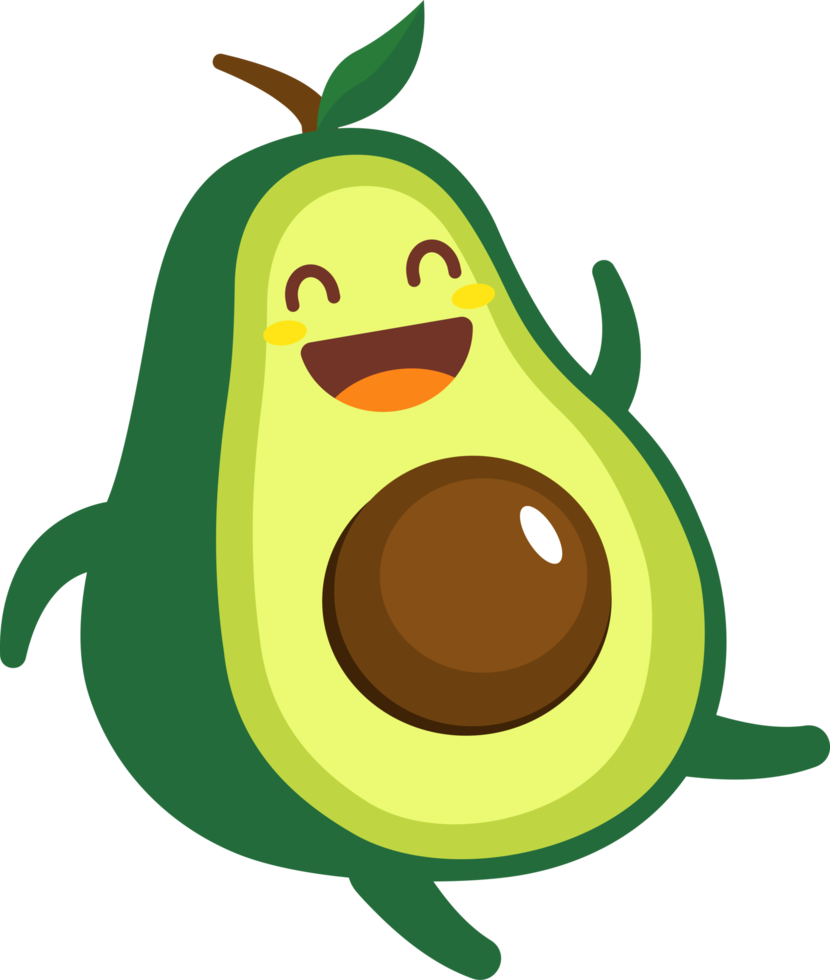 Avocado Cartoon Character png