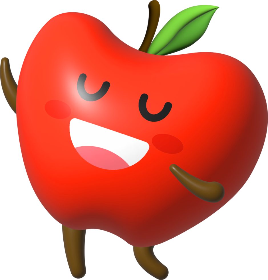 Apple 3D Cartoon Character png