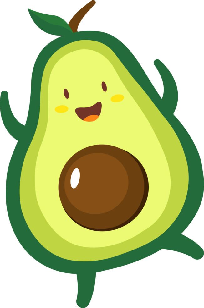 Avocado Cartoon Character png