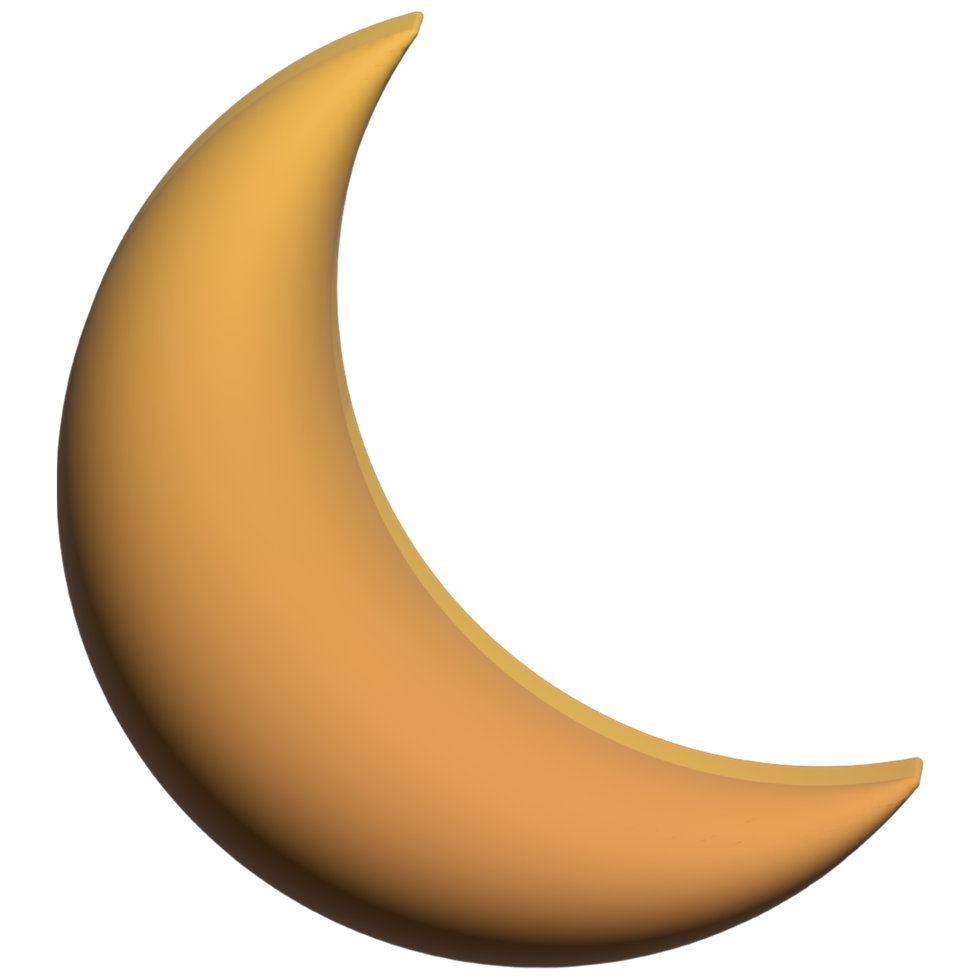 Gold Color 3D Moon png