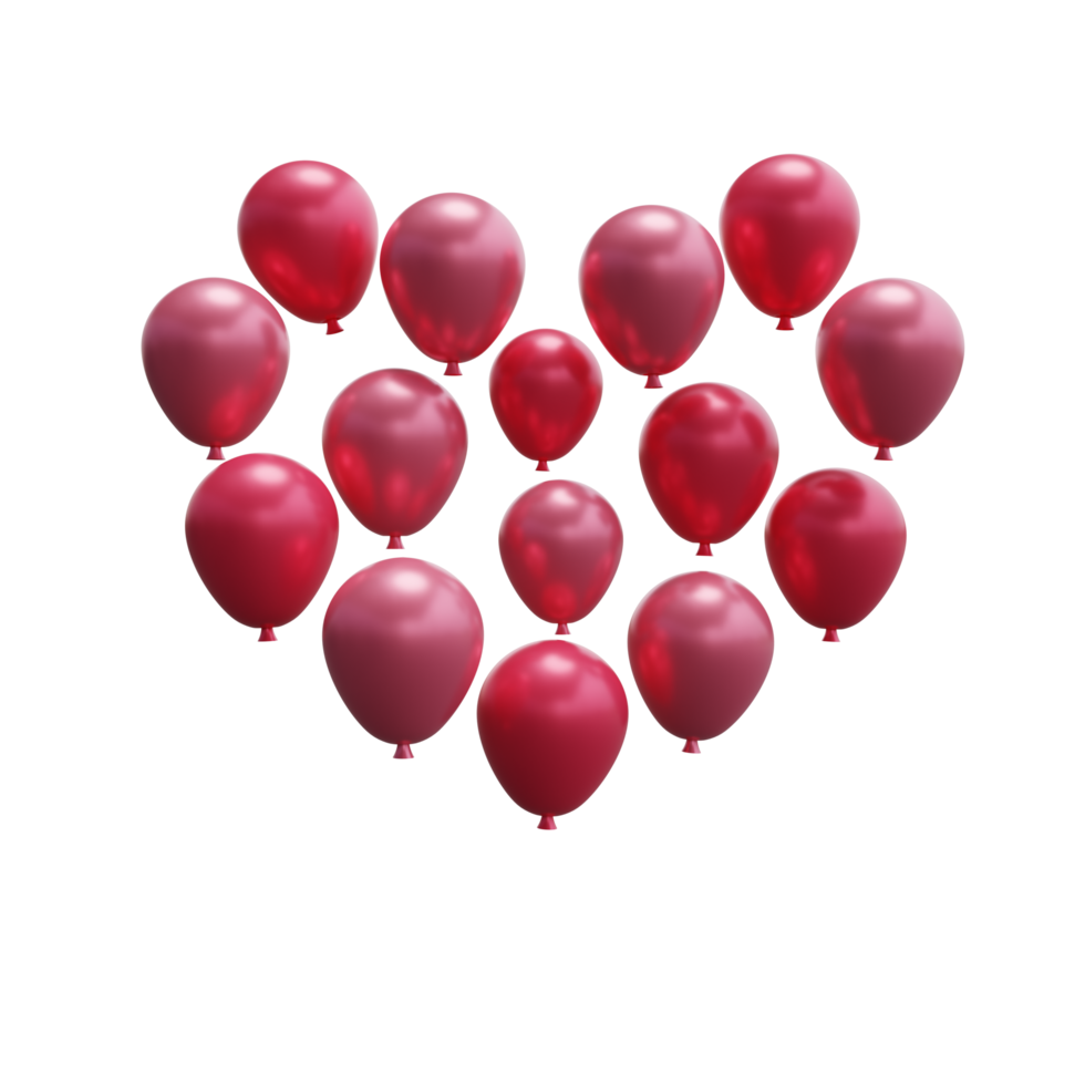 3d heart balloons png