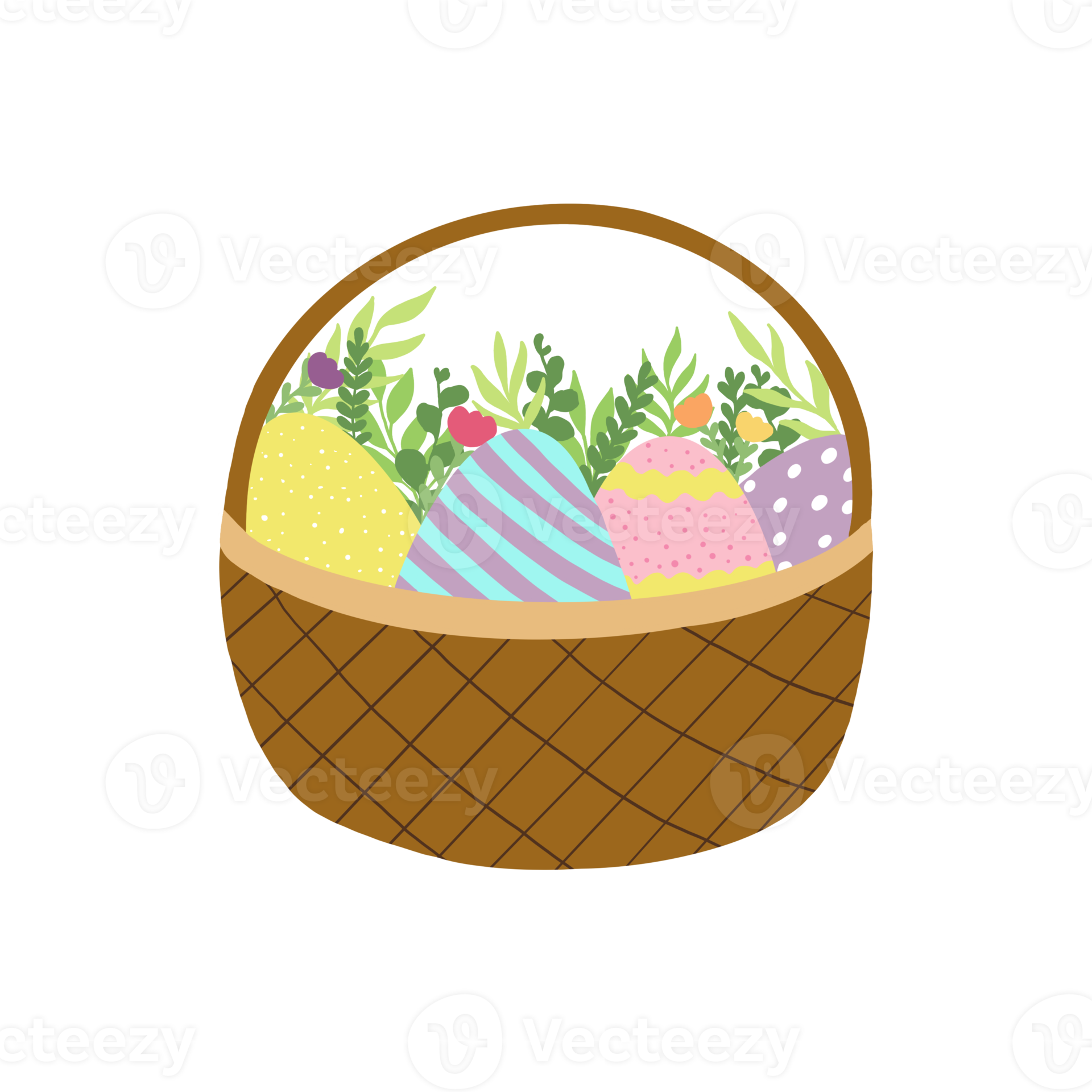Easter Eggs Basket 19782815 PNG