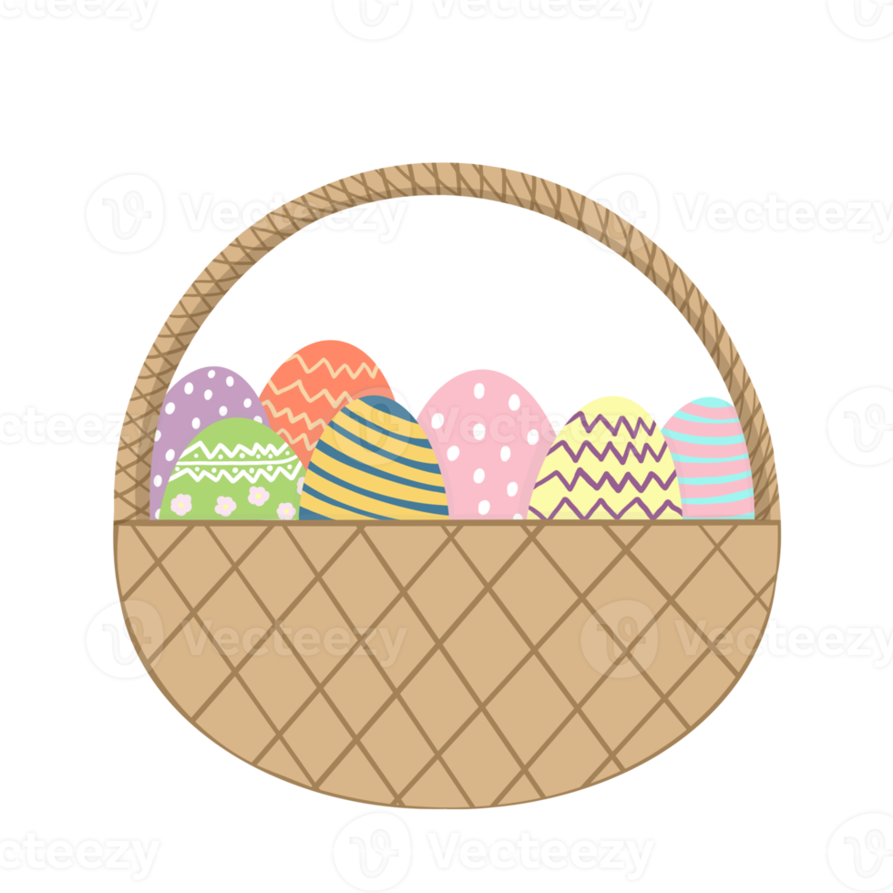 Easter Eggs Basket 19782817 PNG