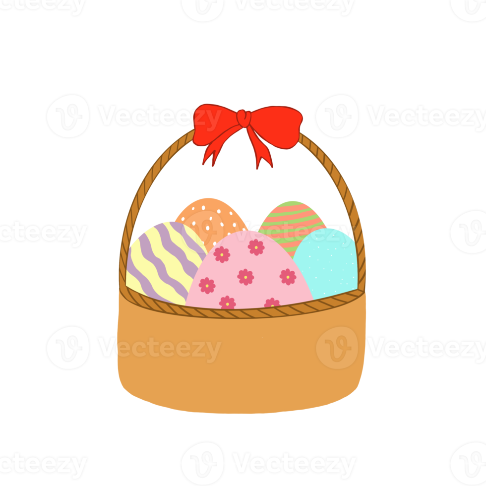Easter Eggs Basket 19782820 PNG