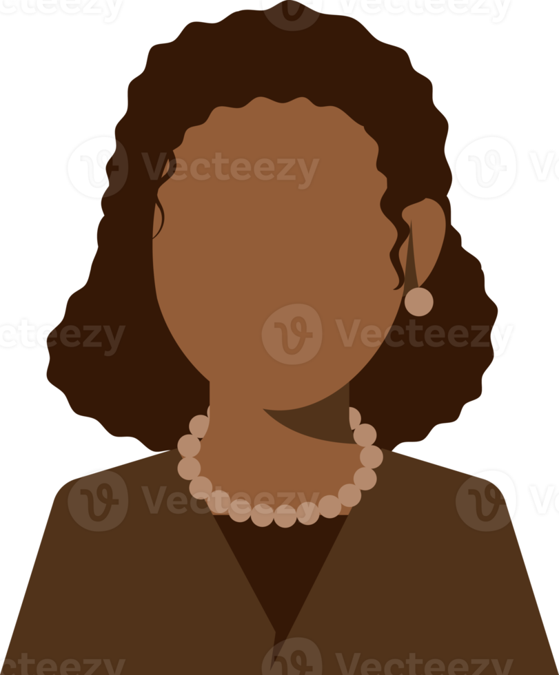 Avatar job business woman. flat portrait of african american woman. png