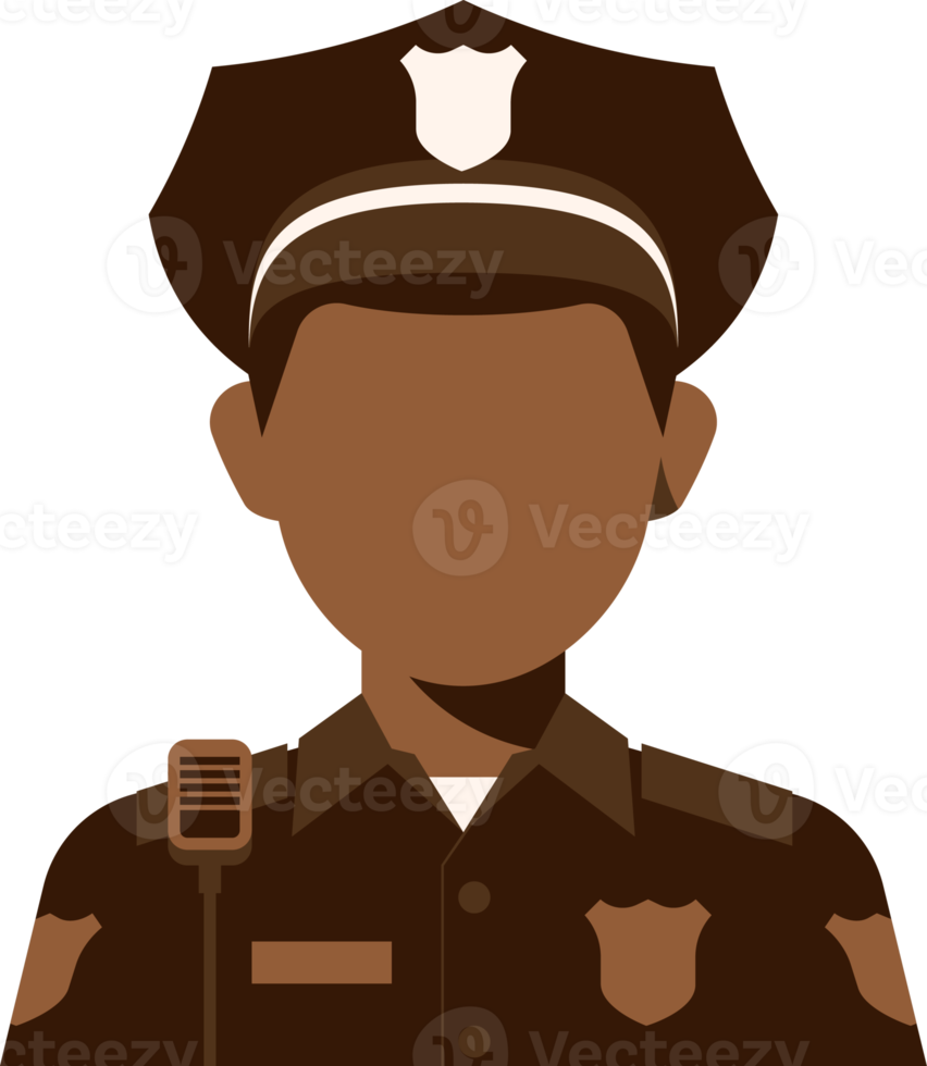 Avatar job police. flat portrait of african american man. png