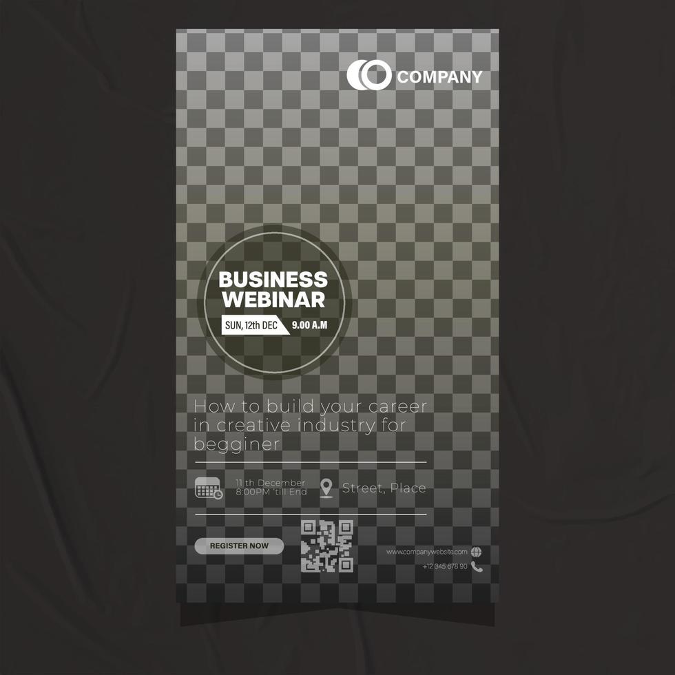 Digital marketing agency and business corporate webinar social media story template design vector