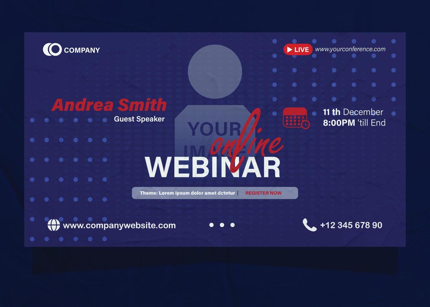 Digital marketing agency and business corporate webinar banner template design vector