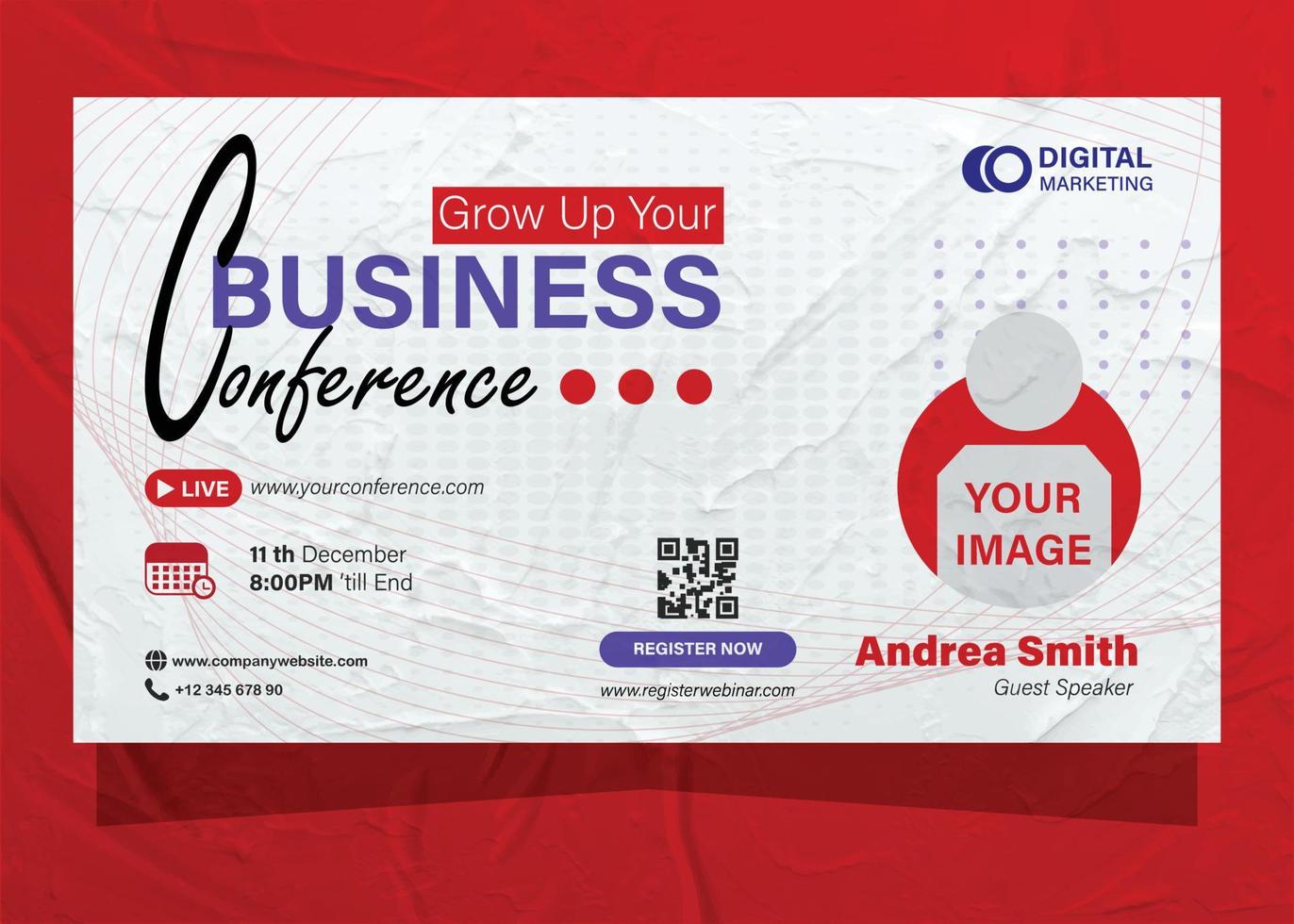 Digital marketing agency and business corporate webinar banner template design vector