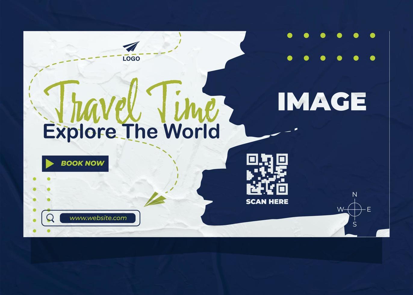 viaje y turismo aventuras bandera anuncio diseño vector