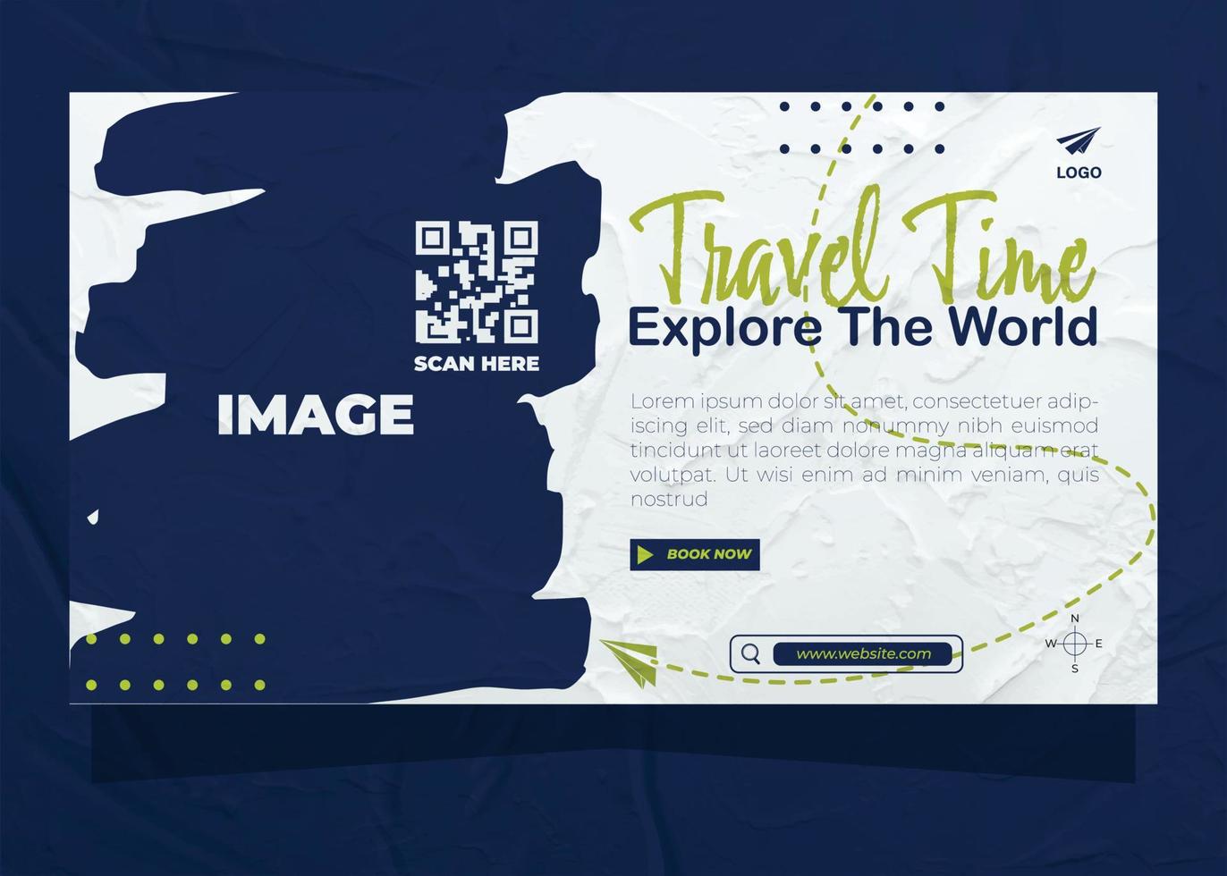 Travel and tourism adventure banner advertisement design vector