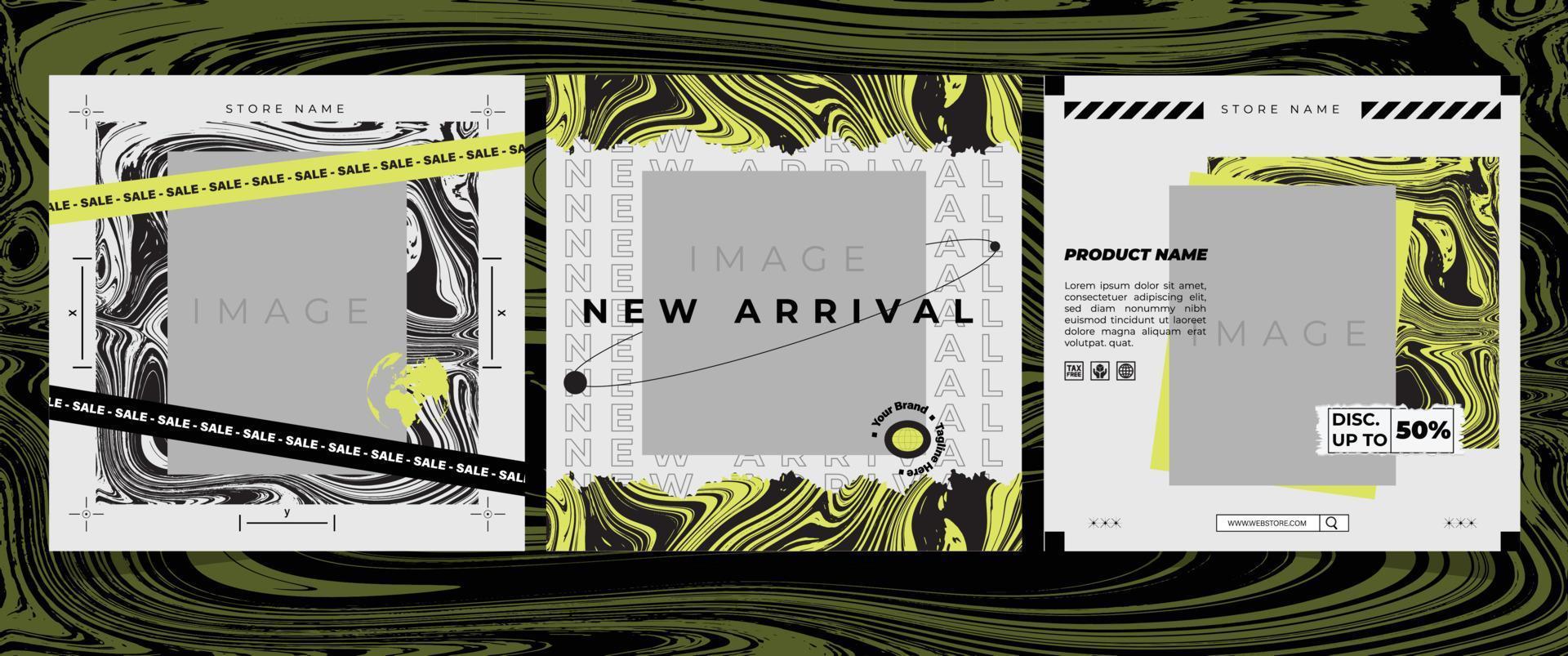 Modern urban futuristic streetwear fashion design for social media post template, poster and print for tshirt. editable template bundle design vector