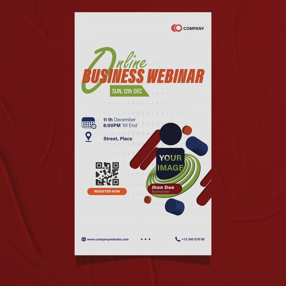 Digital marketing agency and business corporate webinar social media story template design vector
