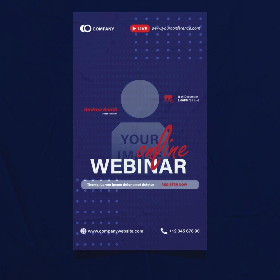 Digital marketing agency and business corporate webinar social media story template design vector