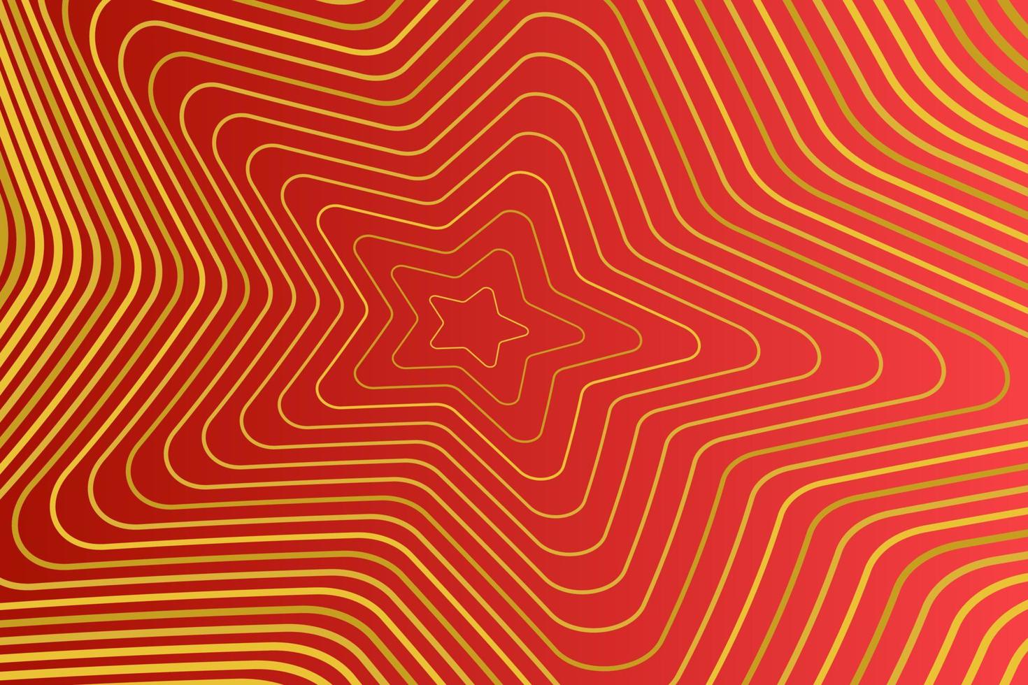 Pattern with geometric elements in red tones with golden stripes. abstract gradient background vector