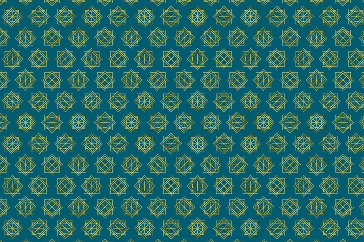 Pattern with geometric elements in retro green tones with golden stripes. abstract gradient background vector