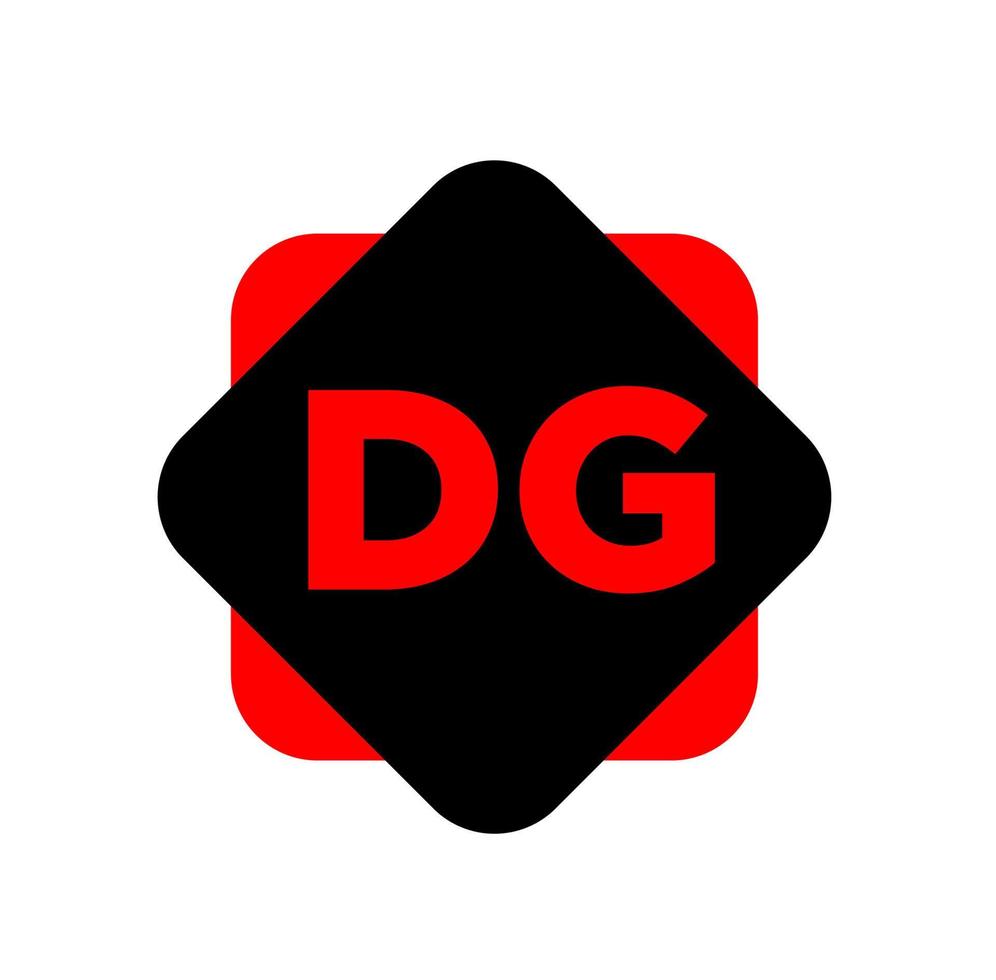 dg empresa nombre inicial letras monograma. rojo dg letras. vector