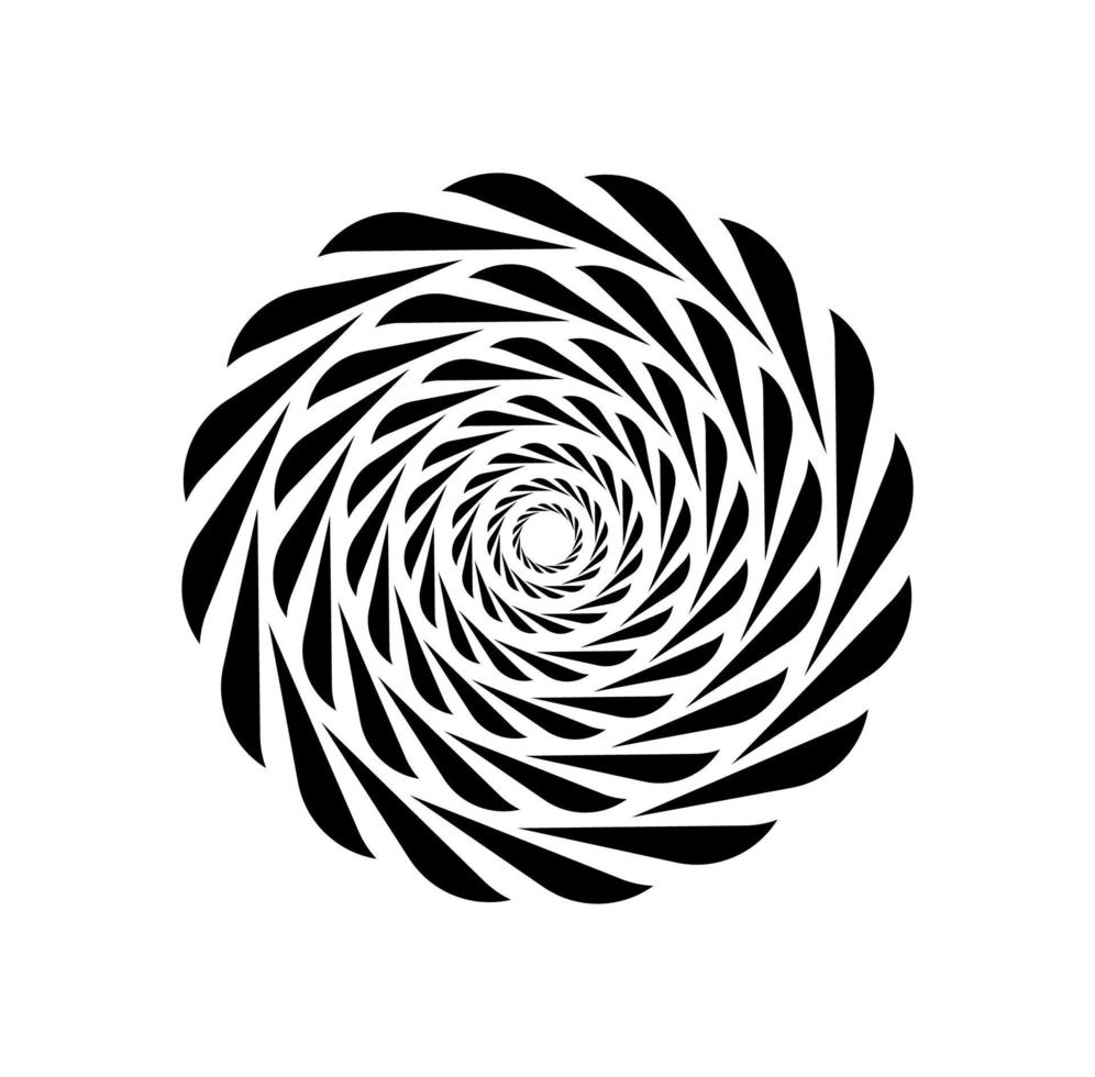 Round rope radiation icon. Rope mandala. vector