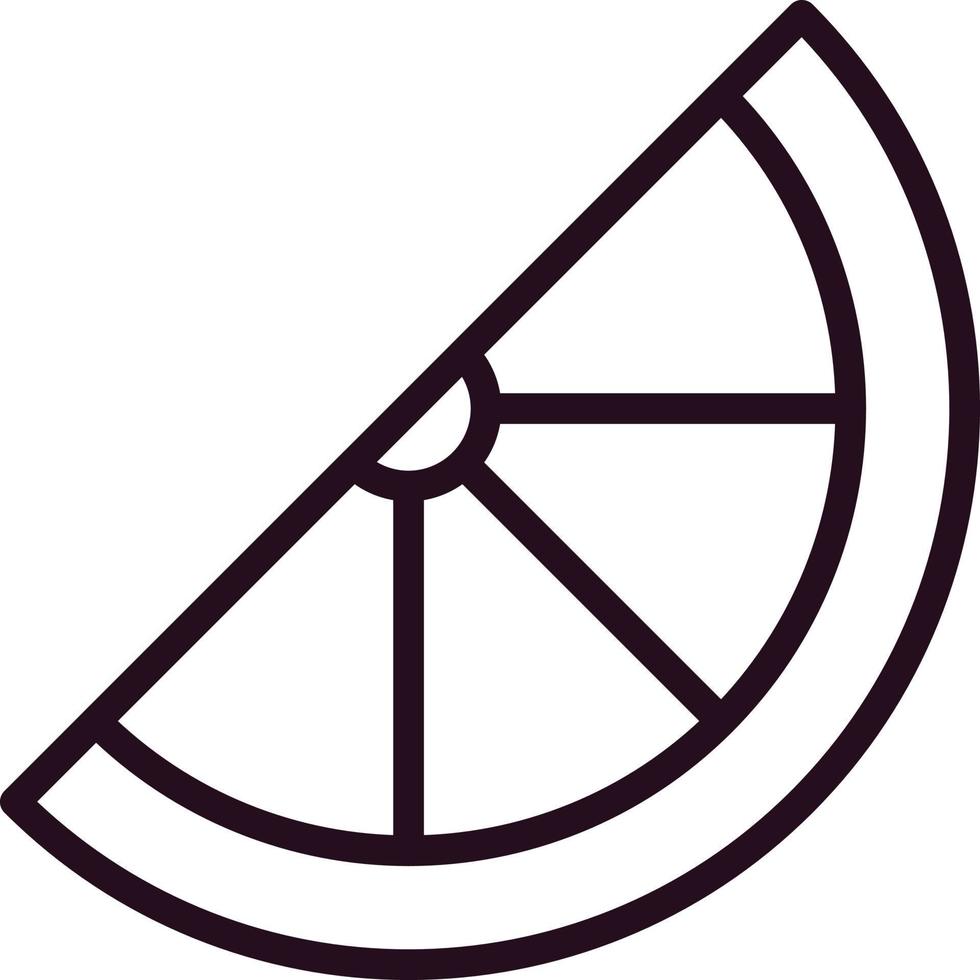 Inclined Slice Of Lemon Vector Icon