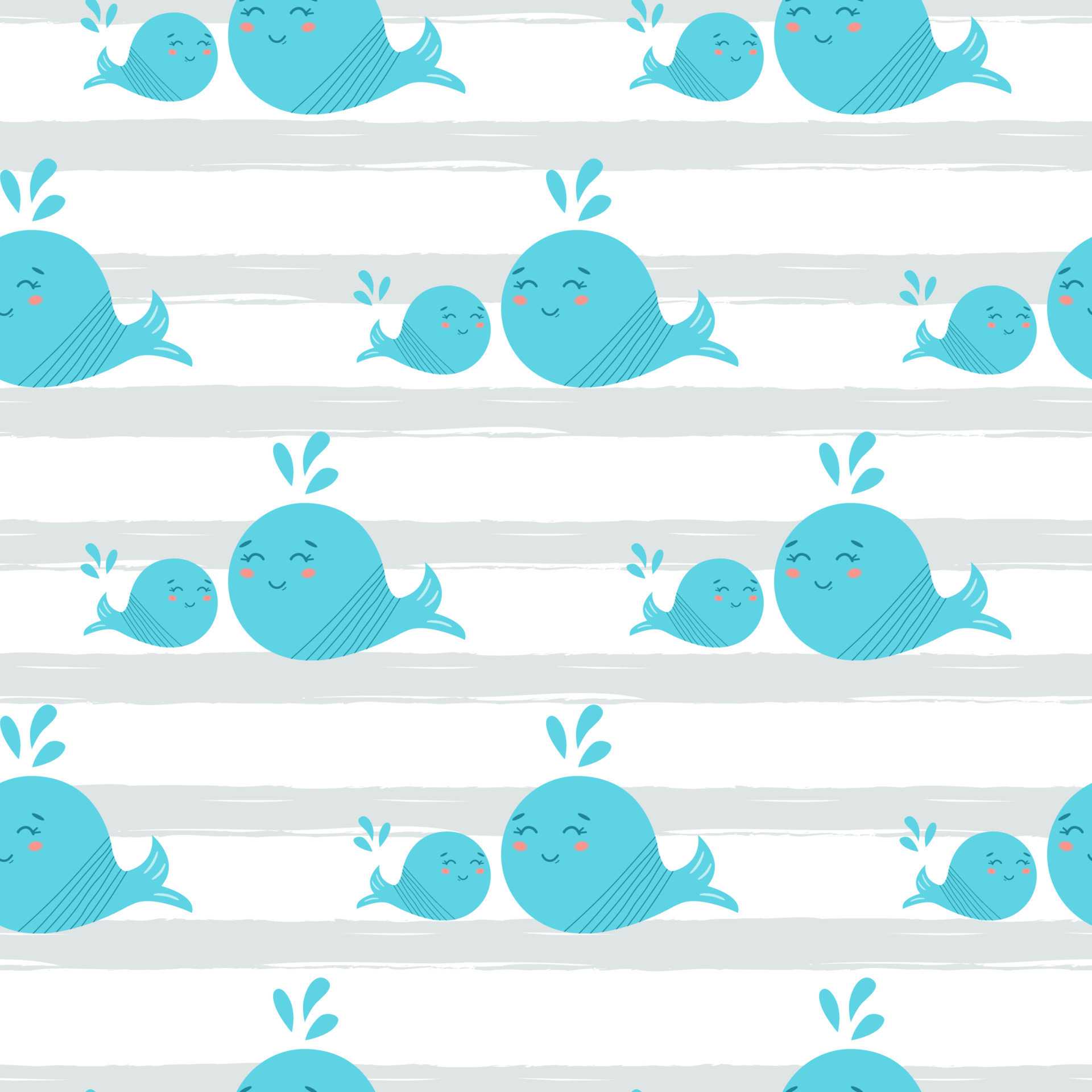 linda azul ballena sin costura modelo en a rayas antecedentes. bebé