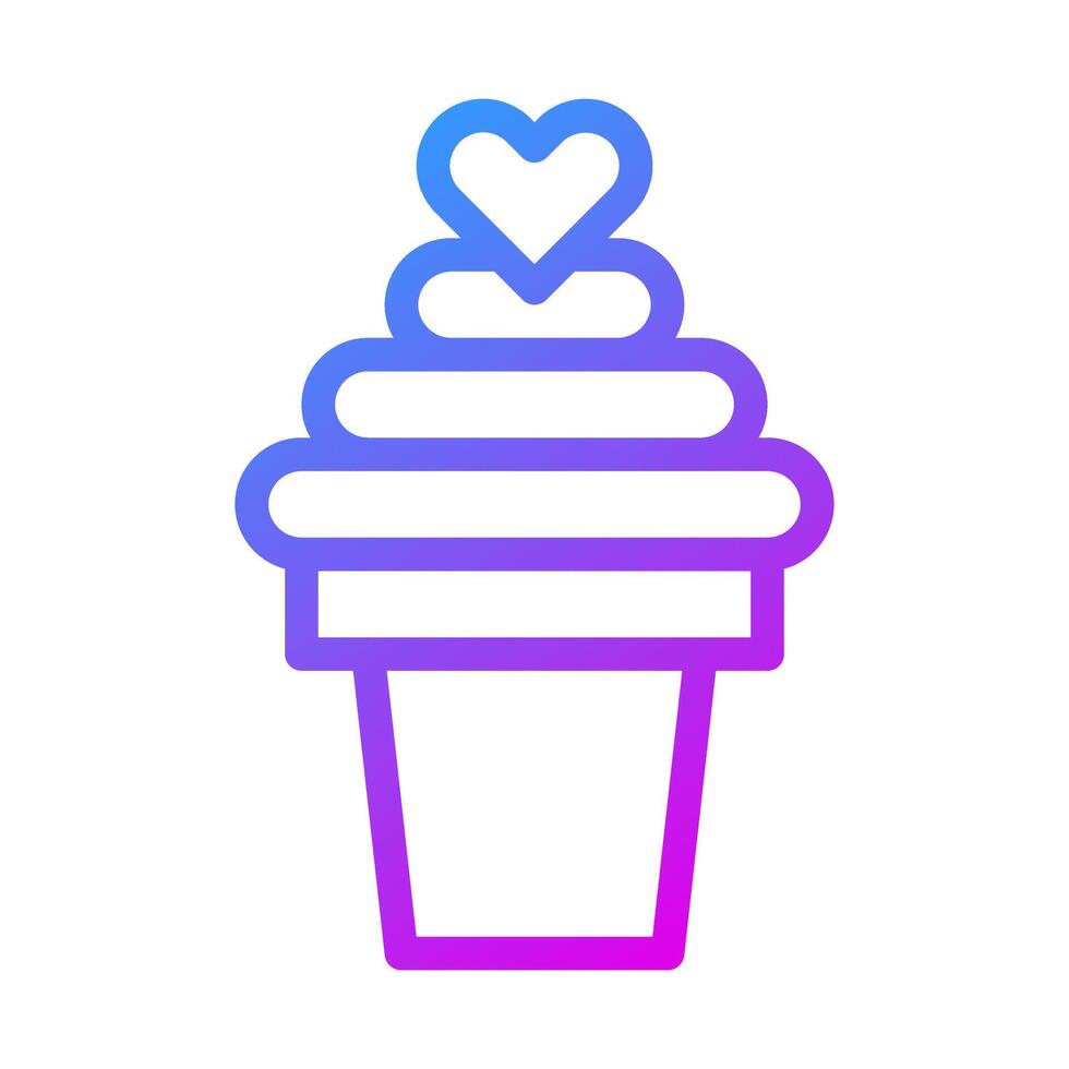 hielo crema icono degradado púrpura estilo enamorado ilustración vector elemento y símbolo Perfecto.