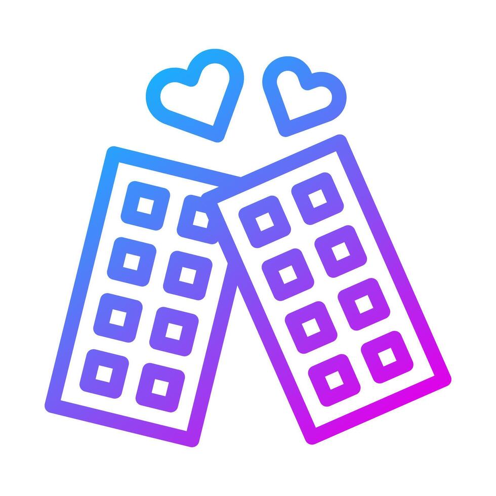 chocolate icon gradient purple style valentine illustration vector element and symbol perfect.