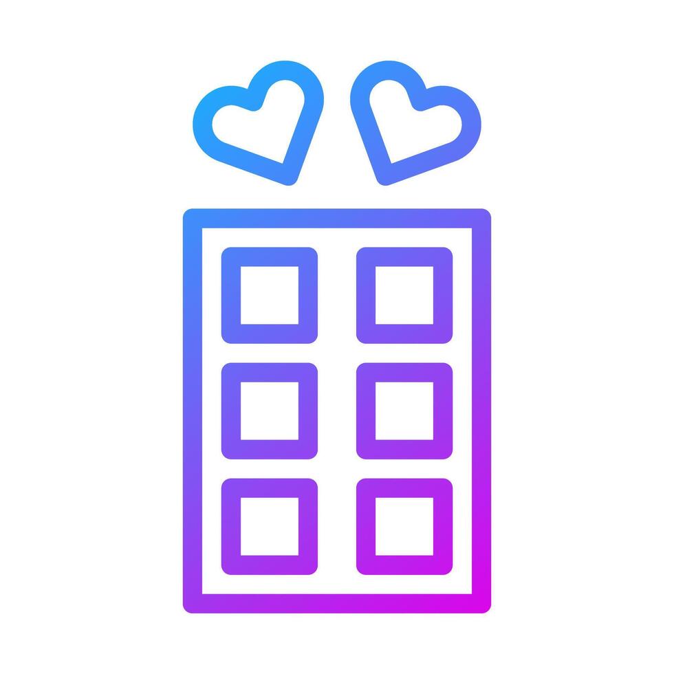chocolate icon gradient purple style valentine illustration vector element and symbol perfect.