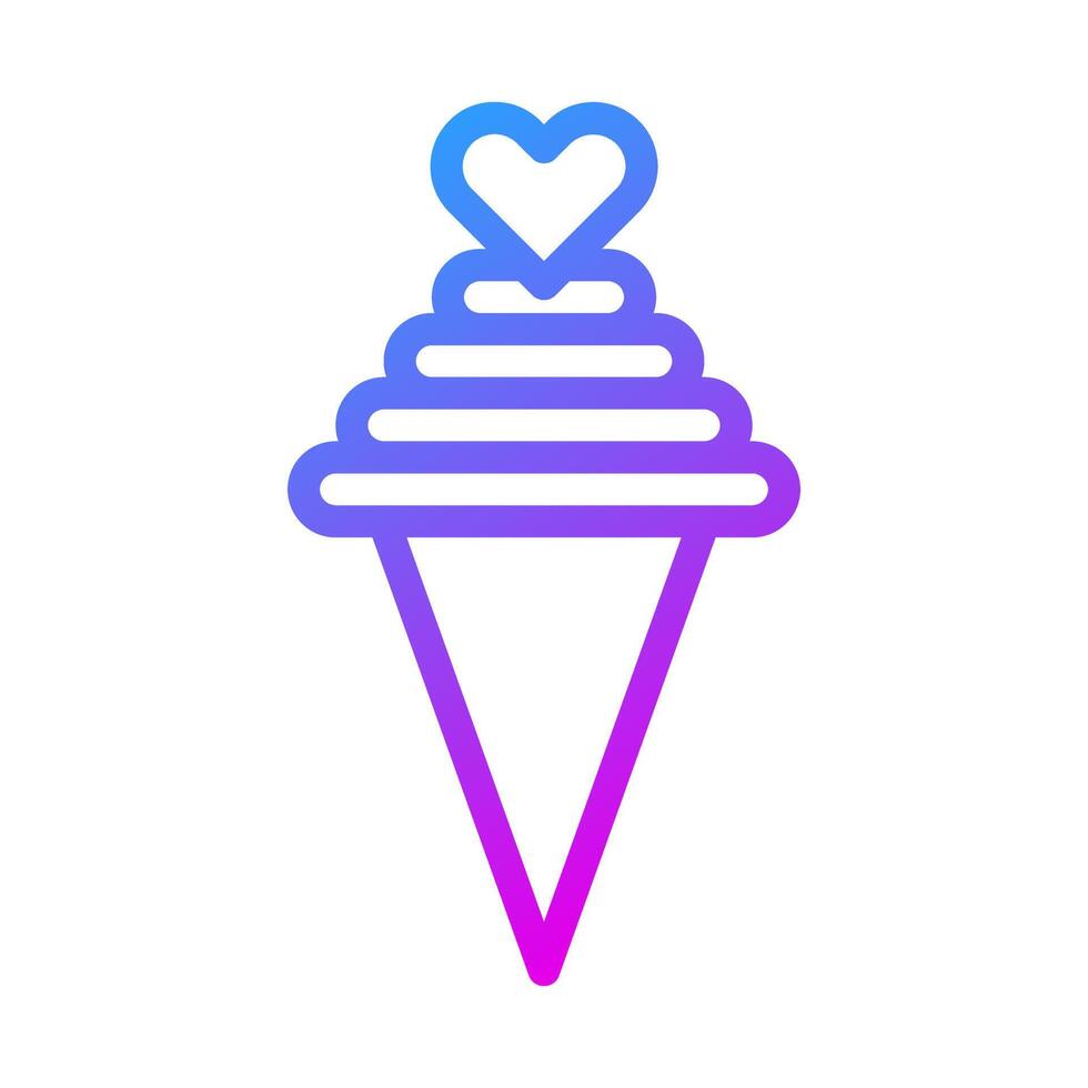 hielo crema icono degradado púrpura estilo enamorado ilustración vector elemento y símbolo Perfecto.