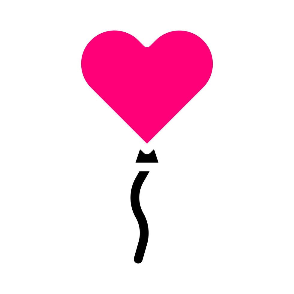 balloon icon solid black pink style valentine illustration vector element and symbol perfect.