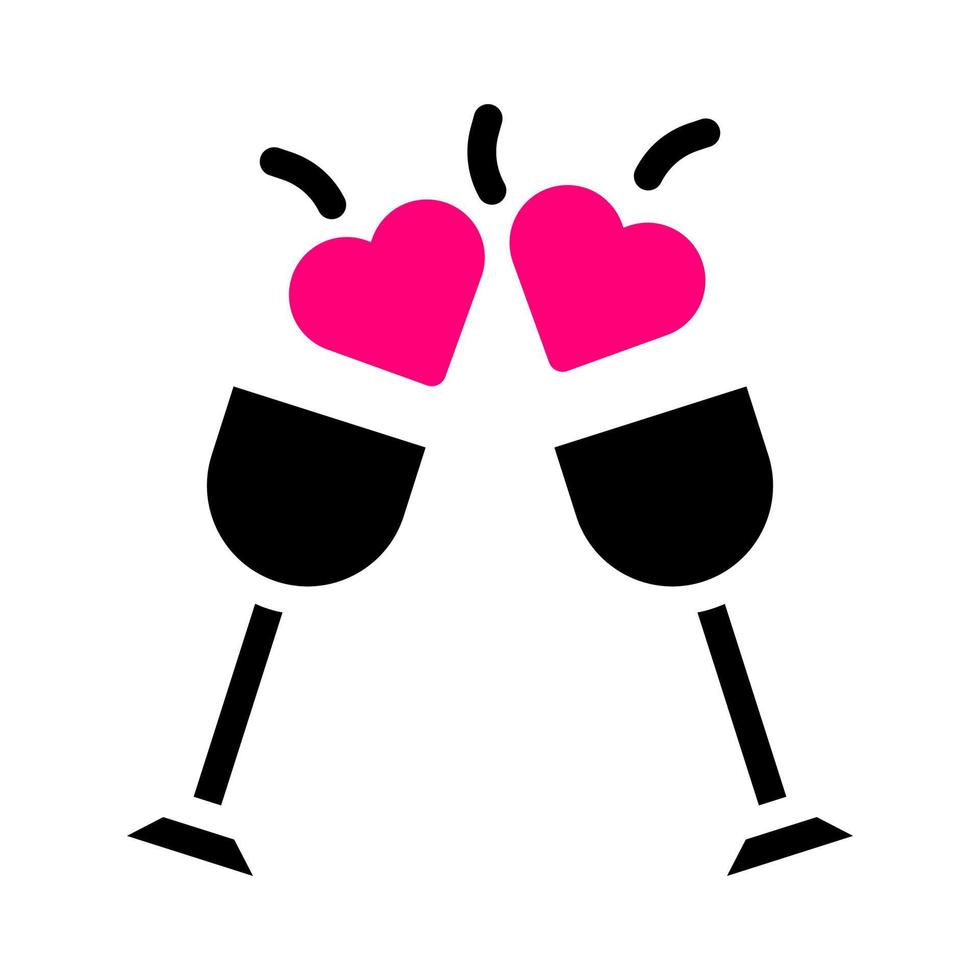 wine icon solid black pink style valentine illustration vector element and symbol perfect.