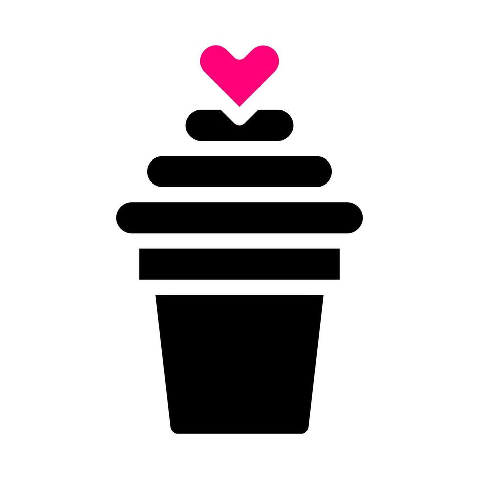 ice cream icon solid black pink style valentine illustration vector element and symbol perfect.