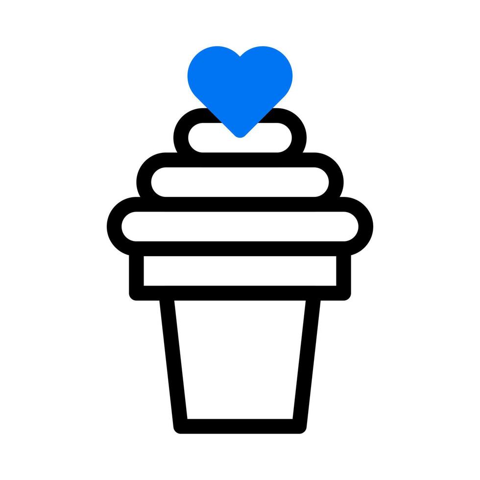 hielo crema icono duotono azul estilo enamorado ilustración vector elemento y símbolo Perfecto.