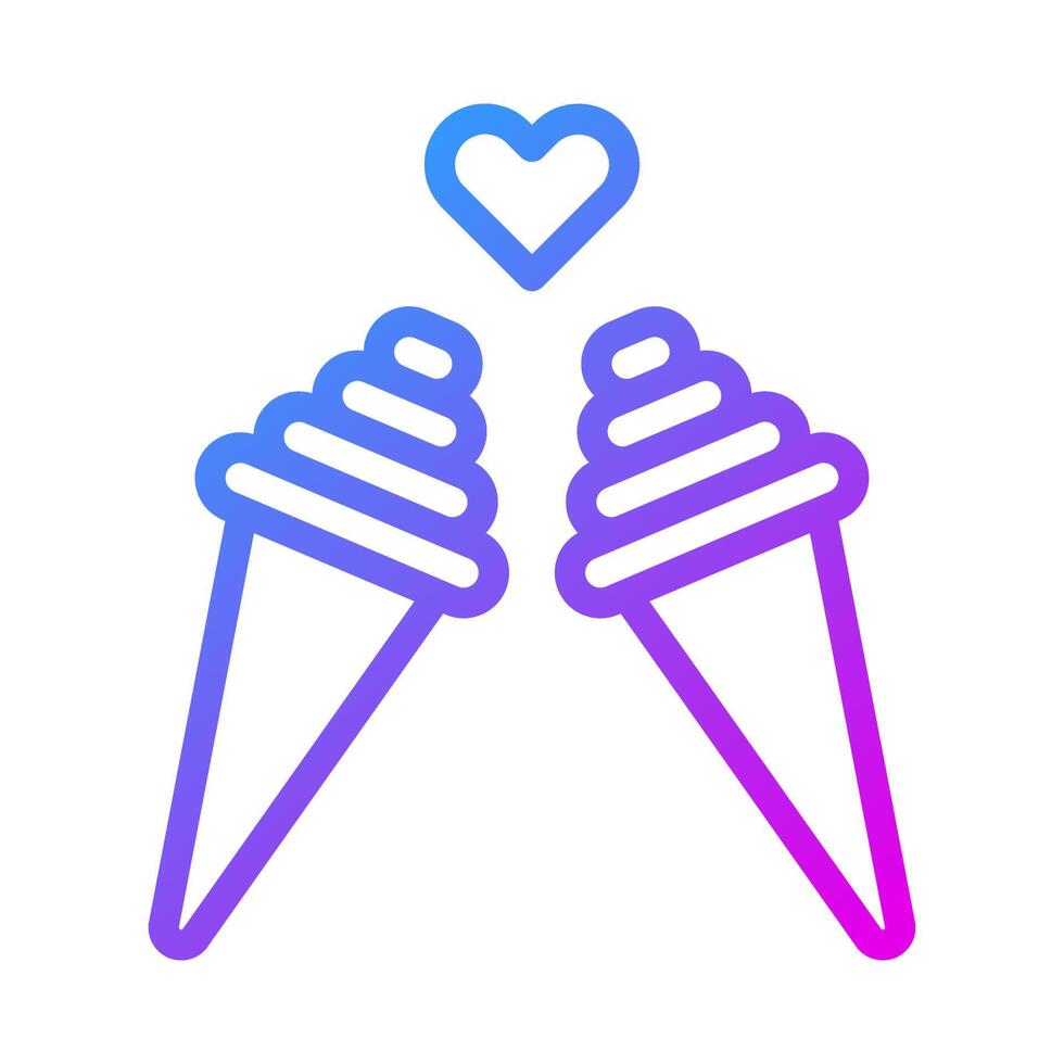ice cream icon gradient purple style valentine illustration vector element and symbol perfect.