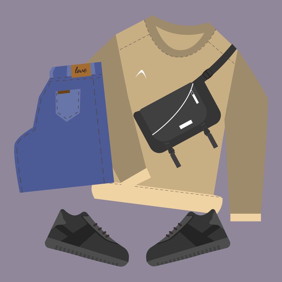 Flatlay clothes illustration vector