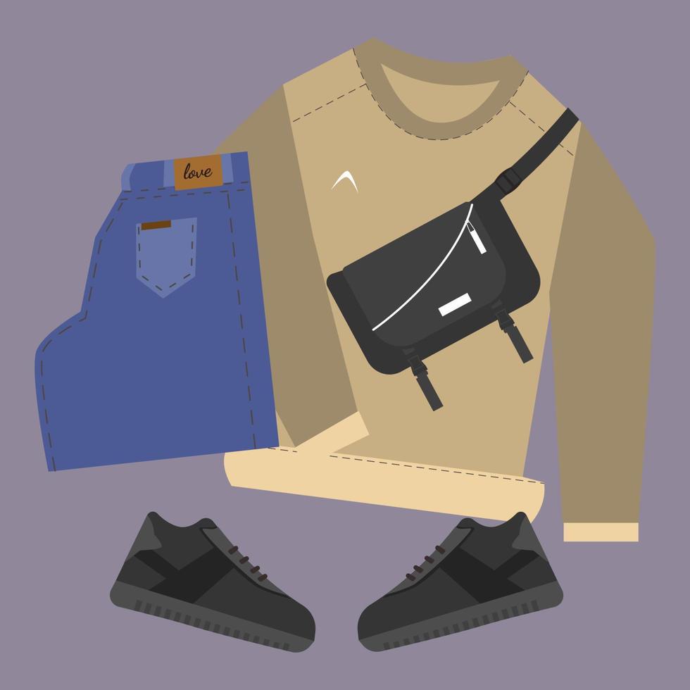 flatlay ropa ilustración vector